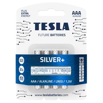 Батарейки Tesla Silver AAA 4шт - купити, ціни на КОСМОС - фото 1