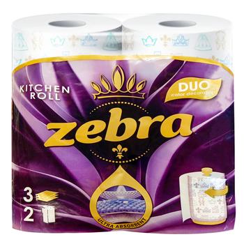 Zebra Duo Three-Layer Paper Towels 2pc - buy, prices for Tavria V - photo 1