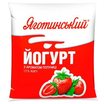 Yagotynskyi Strawberry Yogurt 1.5% 400g - buy, prices for Auchan - photo 1