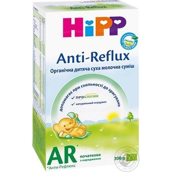 Суміш молочна Hipp  Anti-Reflux органічна 300г купити, ціни на МегаМаркет - фото 1