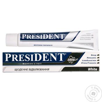 President Clinical White Daily Whitening Toothpaste 75ml - buy, prices for Tavria V - photo 1