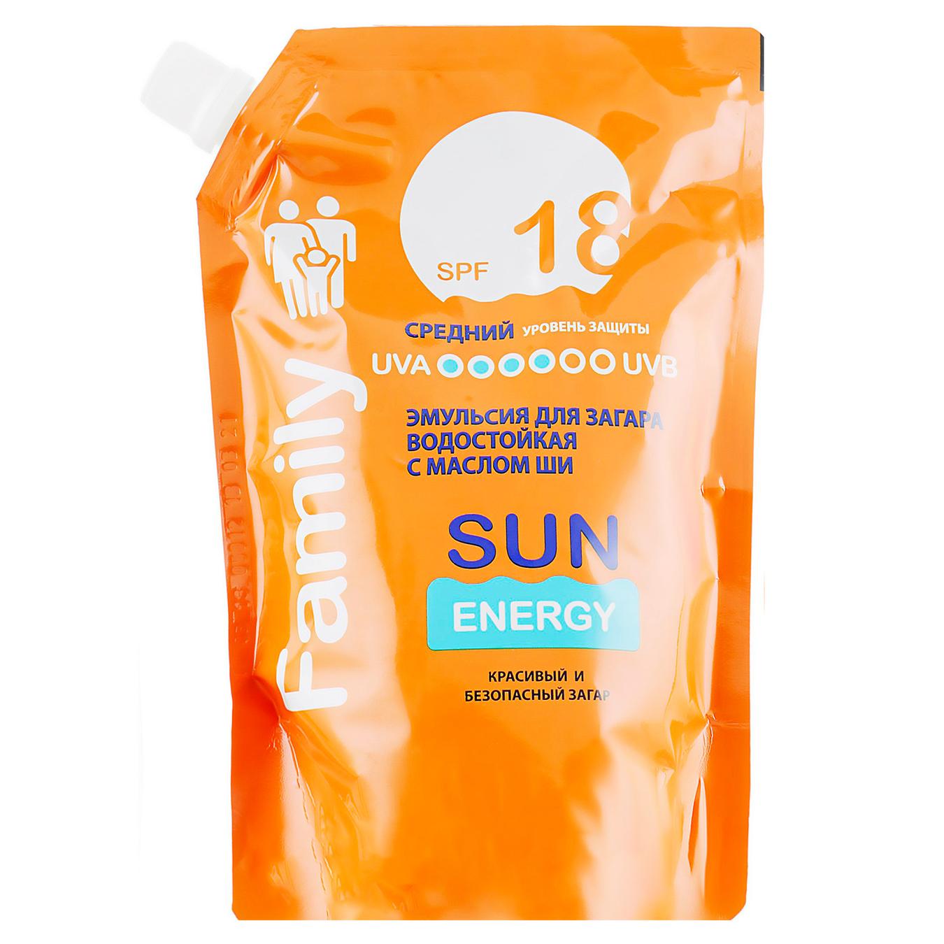 

Эмульсия для загара Sun Energy Family SPF 18 водостойкая с маслом ши 400мл