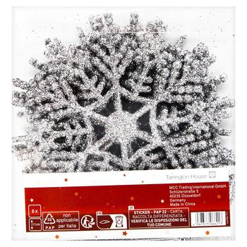 Tarrington House Set of Silver Snowflakes 11cm 6pcs - buy, prices for METRO - photo 2