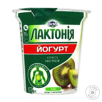 Йогурт Lactel Лактония с лактулозой и киви 3% 280г - купить, цены на ULTRAMARKET - фото 1