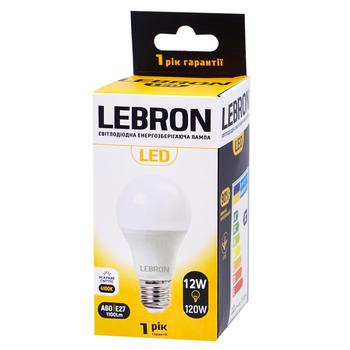 Лампа Lebron светодиодная A60 12W Е27 4100K - купить, цены на Auchan - фото 1