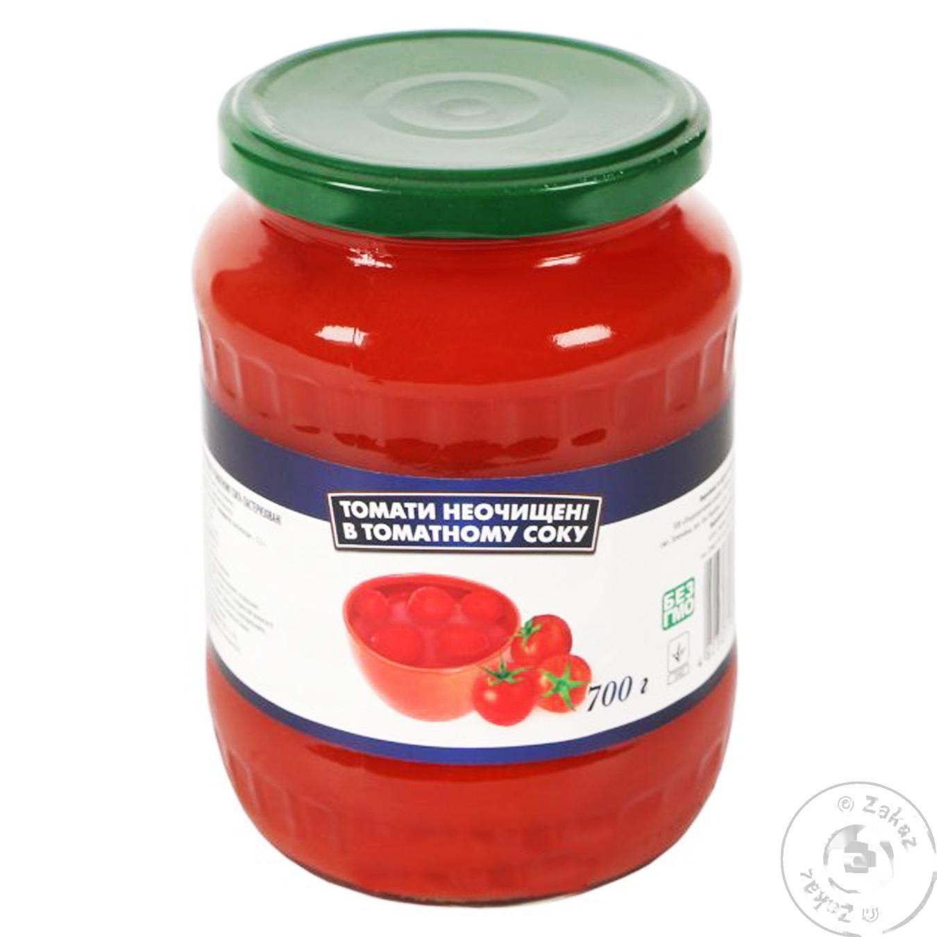 

Томаты неочищенные в томатном соку 700г