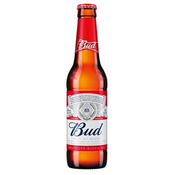 Пиво Bud светлое 5% 0,33л стекло - купить, цены на - фото 1