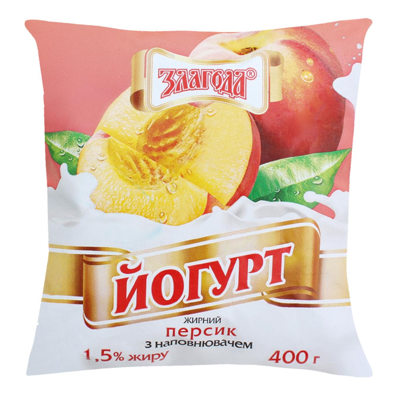 

Йогурт Злагода персик 1,5% 400г