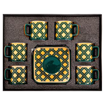 Lefard Coffee Set 120ml 12items Green with Gold - buy, prices for ULTRAMARKET - photo 3