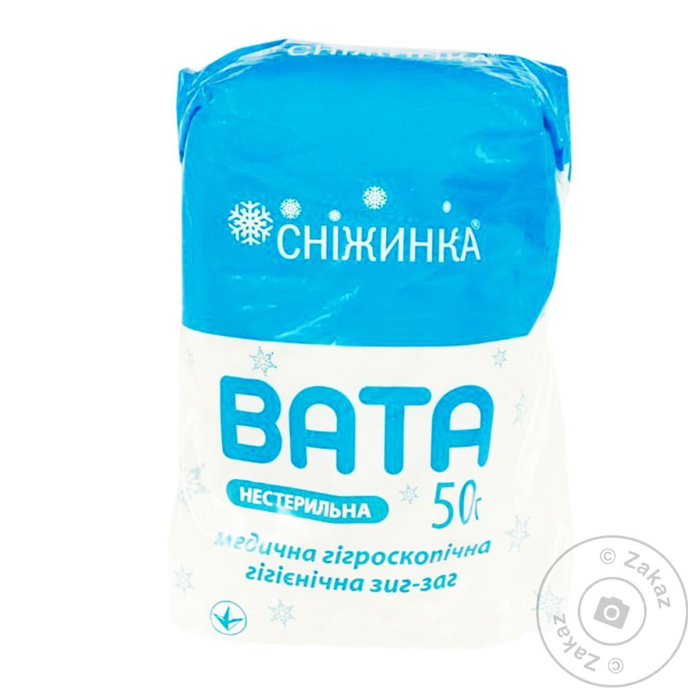 

Вата медицинская Снежинка нестерильная 50г