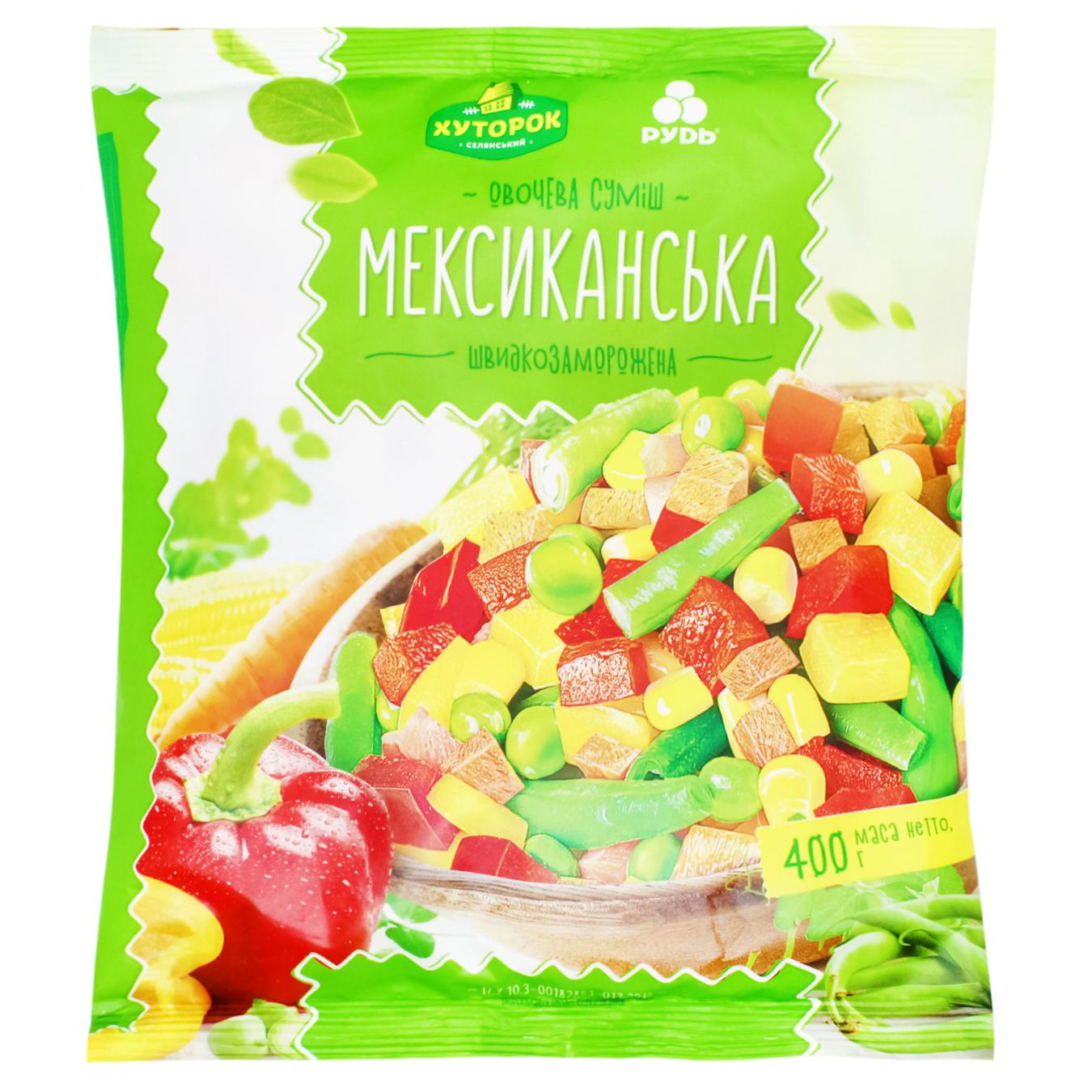 

Смесь овощная Хуторок Селянский Мексиканская быстрозамороженная 400г