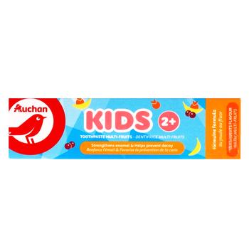 Зубная паста Auchan Kids со вкусом фруктов 2+ 50мл - купить, цены на Auchan - фото 1