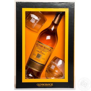 Виски Glenmorangie Original 10 лет 40% 0,7л + 2 стакана в подарочной упаковке купить, цены на МегаМаркет - фото 1