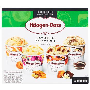 Морозиво Haagen Dazs Улюблена колекція мультипак 4х95мл - купити, ціни на METRO - фото 1