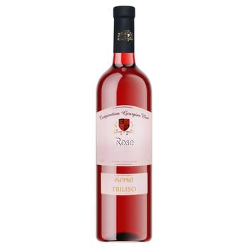 Вино Tbiliso Rose рожеве напівсухе 12,5% 0,75л