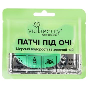 Патчі Viabeauty гідрогелеві під очі з морськими водоростями та зеленим чаєм - купити, ціни на - фото 1