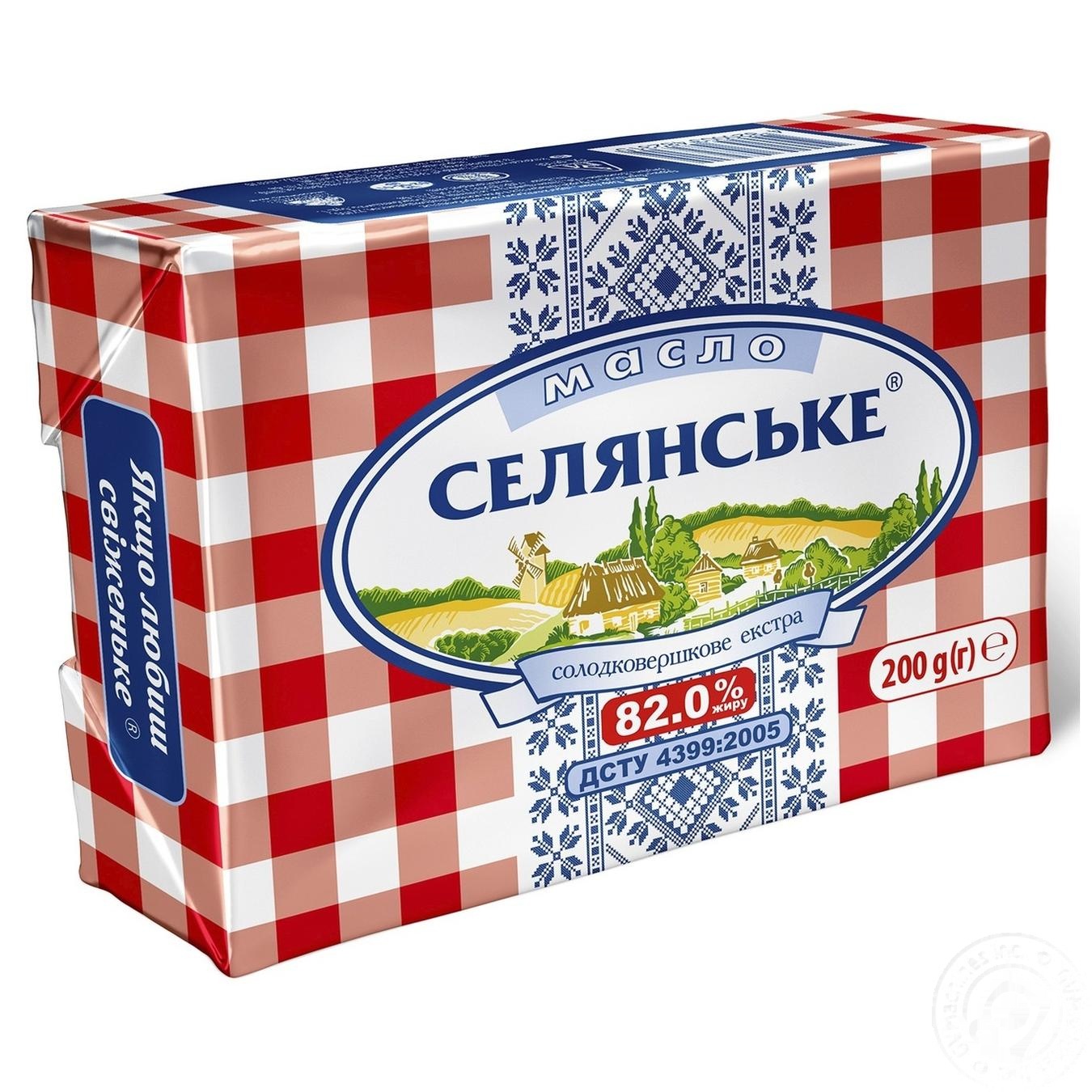 

Масло Селянское сладкосливочное 82% 200г