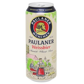 Пиво Paulaner Hefe-Weissbier світле нефільтроване 5,5% 0,5л - купити, ціни на AlcoHub - фото 1