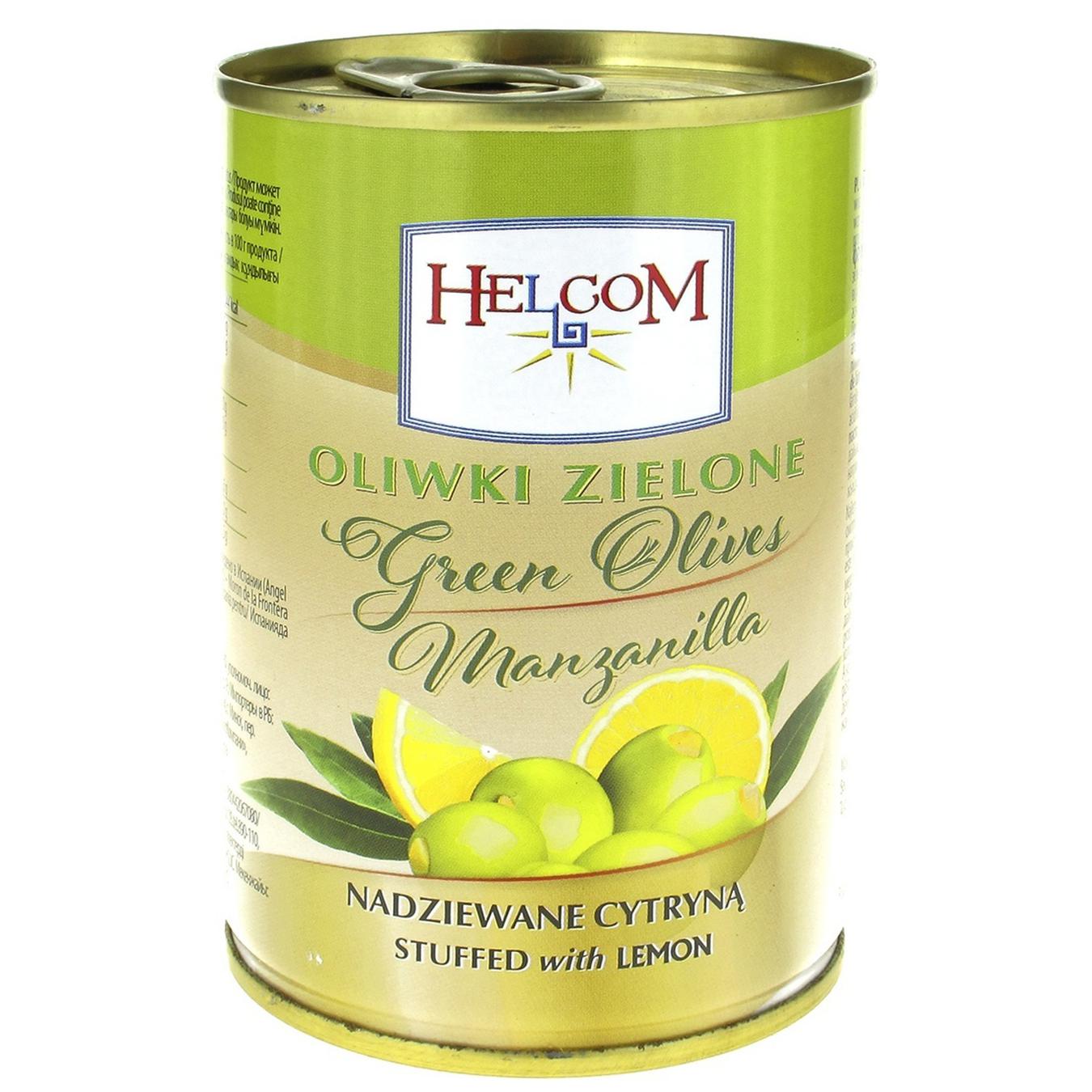 

Оливки Helcom зеленые фаршированные лимоном 280г