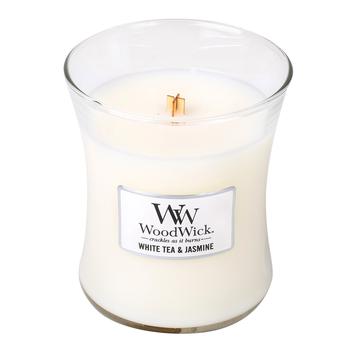 Аромасвеча Woodwick белый чай с жасмином 275г