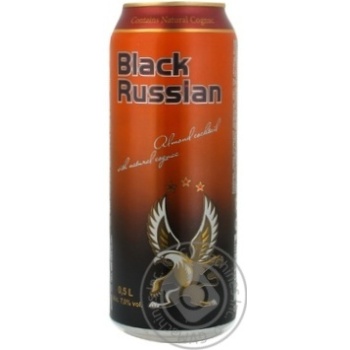 Low-alcohol sparkling drink with cognac and almond flavor Black Russian 7%alc. can 500ml Russia - buy, prices for NOVUS - photo 6