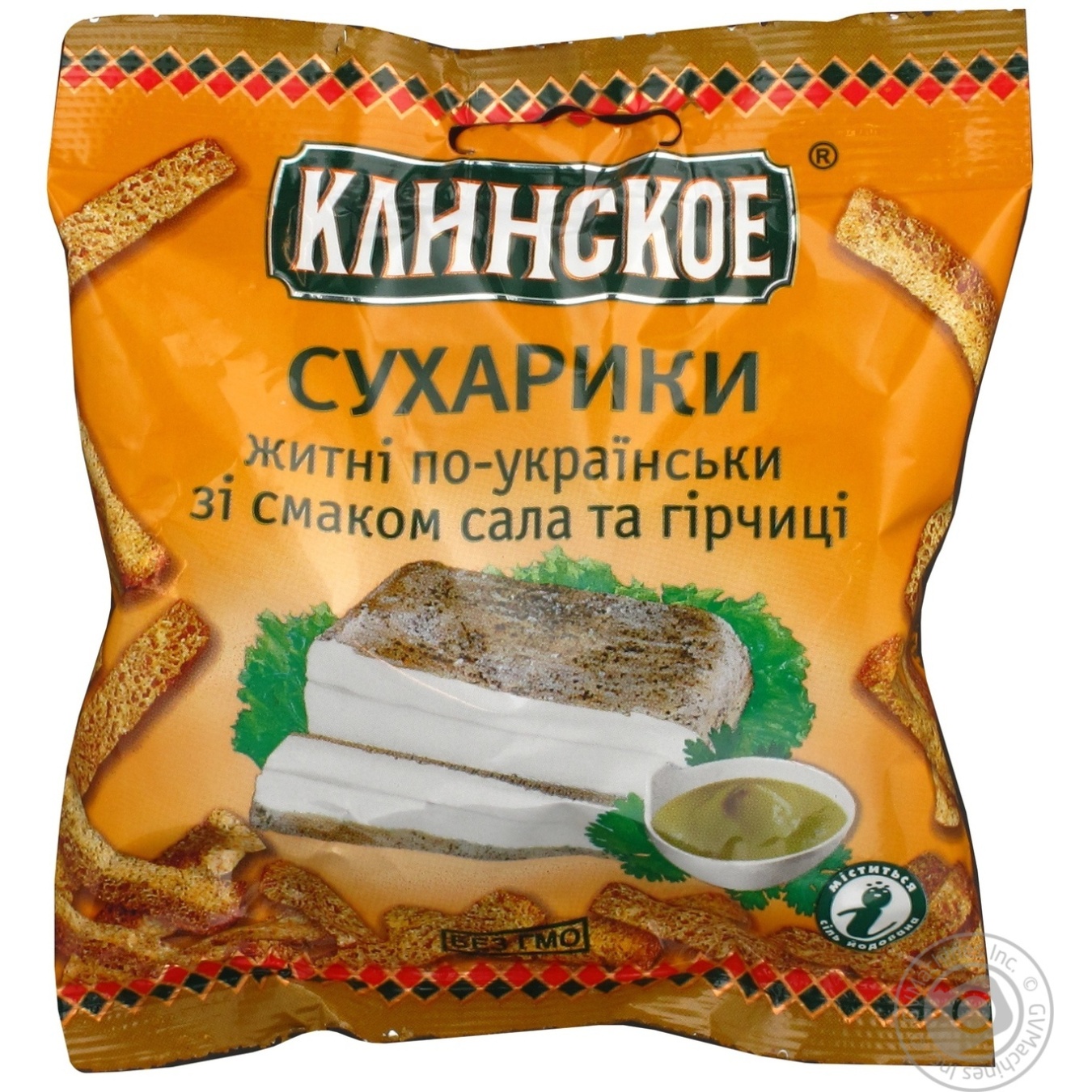 Сухарики по-українськи Сало з гірчицею Клінські 40г ️ доставка на дом ...