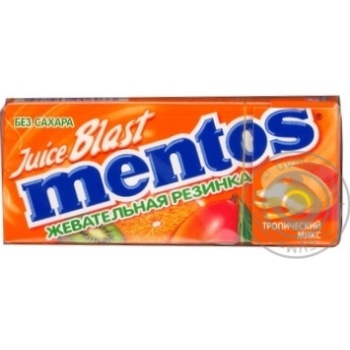 Жувальна гумка Mentos Juice Blast Тропічний мікс 15г купити, ціни на МегаМаркет - фото 3