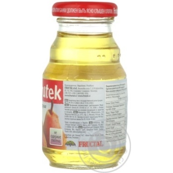 Reconstituted clarified pasteurized gluten-free juice without sugar Frutek pear for children from 4+ months glass bottle 125ml Slovenia - buy, prices for - photo 2