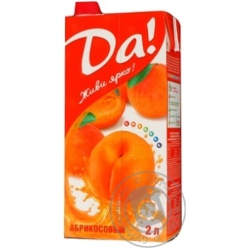 Pasteurized unclarified enriched juice-containing drink Da! apricot tetra pak 2000ml Ukraine - buy, prices for - photo 4