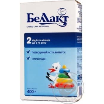 Dry milk formula Bellakt 2 for 6+month babies 400g - buy, prices for MegaMarket - photo 1
