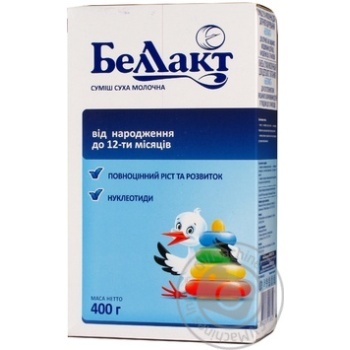 ЗГМ Беллакт 0-12 м. 400 г купити, ціни на МегаМаркет - фото 1