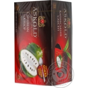 Green pekoe tea Askold Caribbean Sour sop small leaf 25x2g Sri Lanka - buy, prices for - photo 1
