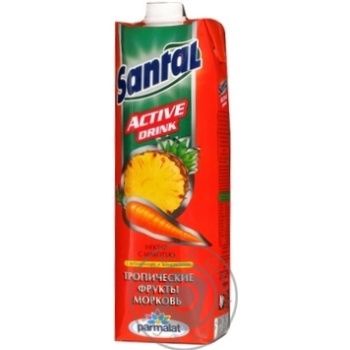 Tropical fruits and carrot nectar with pulp Santal tetra pak 1000ml Russia - buy, prices for - photo 1