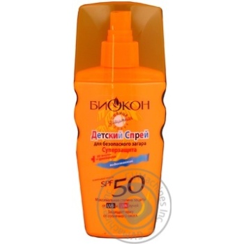 Детский спрей для безопасного загара Биокон SPF-50 160мл купить, цены на МегаМаркет - фото 2