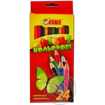 Олівці Tiki кольорові 24шт Art.51606-ТК х6 купити, ціни на МегаМаркет - фото 3