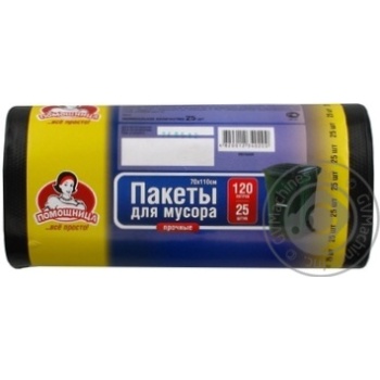 Пакеты для мусора Помощница 120л 25шт купить, цены на МегаМаркет - фото 3