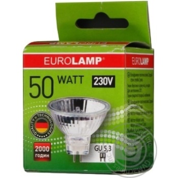 Лампа галогенна Eurolamp MR 16 50W 230V GU5.3 артикул SG-50162 - купити, ціни на - фото 1