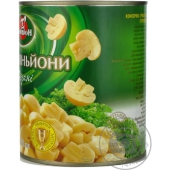 Mushrooms cup mushrooms Champion canned 850g can China - buy, prices for NOVUS - photo 2