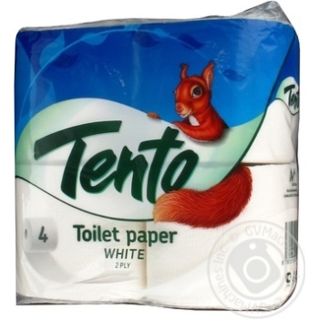 Туалетний папір Tento Whine Cotton Whiteness 2 шари 4шт купити, ціни на МегаМаркет - фото 1