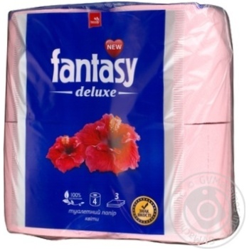 Fantasy Deluxe  Flowers 3-ply Toilet Paper4pcs - buy, prices for NOVUS - photo 2