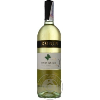 Wine pinot grigio Donini white dry 12% 750ml glass bottle Italy - buy, prices for MegaMarket - photo 1