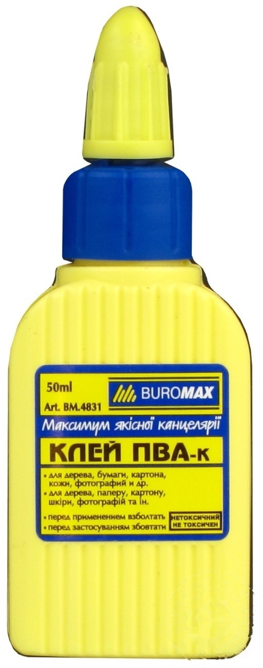 

Клей Buromax c колпачком-дозатором ПВА 50мл