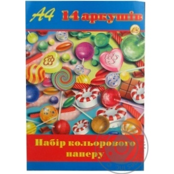 Папір кольоровий 14арк. А4 ТЕТРАДА офсет 100ш х80 купить, цены на МегаМаркет - фото 2