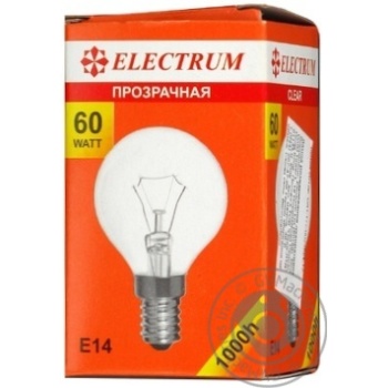 Лампа сферична прозора Electrum 60W E14 A-IB-0038