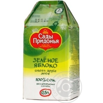 Reconstituted clarified pasteurized sugar-free juice Sady Pridonia green apple tetra pak 500ml Russia - buy, prices for NOVUS - photo 2