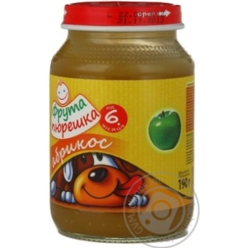 Puree Fruta Pureshka Apricot for 6+ month old babies glass jar 190g Czech Republic - buy, prices for - photo 12