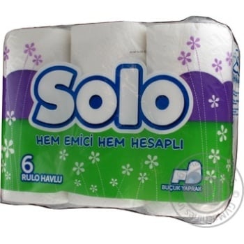 Paper towels Solo white paper 6pcs - buy, prices for NOVUS - photo 1