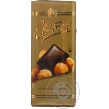 Chocolate black Svitoch hazelnut 44% 100g Ukraine - buy, prices for NOVUS - photo 4