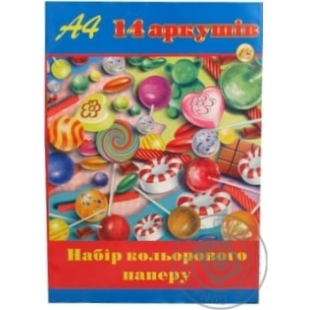 Папір кольоровий 14арк. А4 ТЕТРАДА офсет 100ш х80 купить, цены на МегаМаркет - фото 4