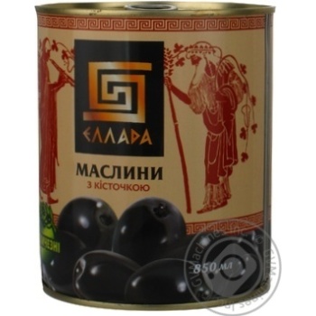 Маслины Ellada с косточкой черные 850мл купить, цены на МегаМаркет - фото 3
